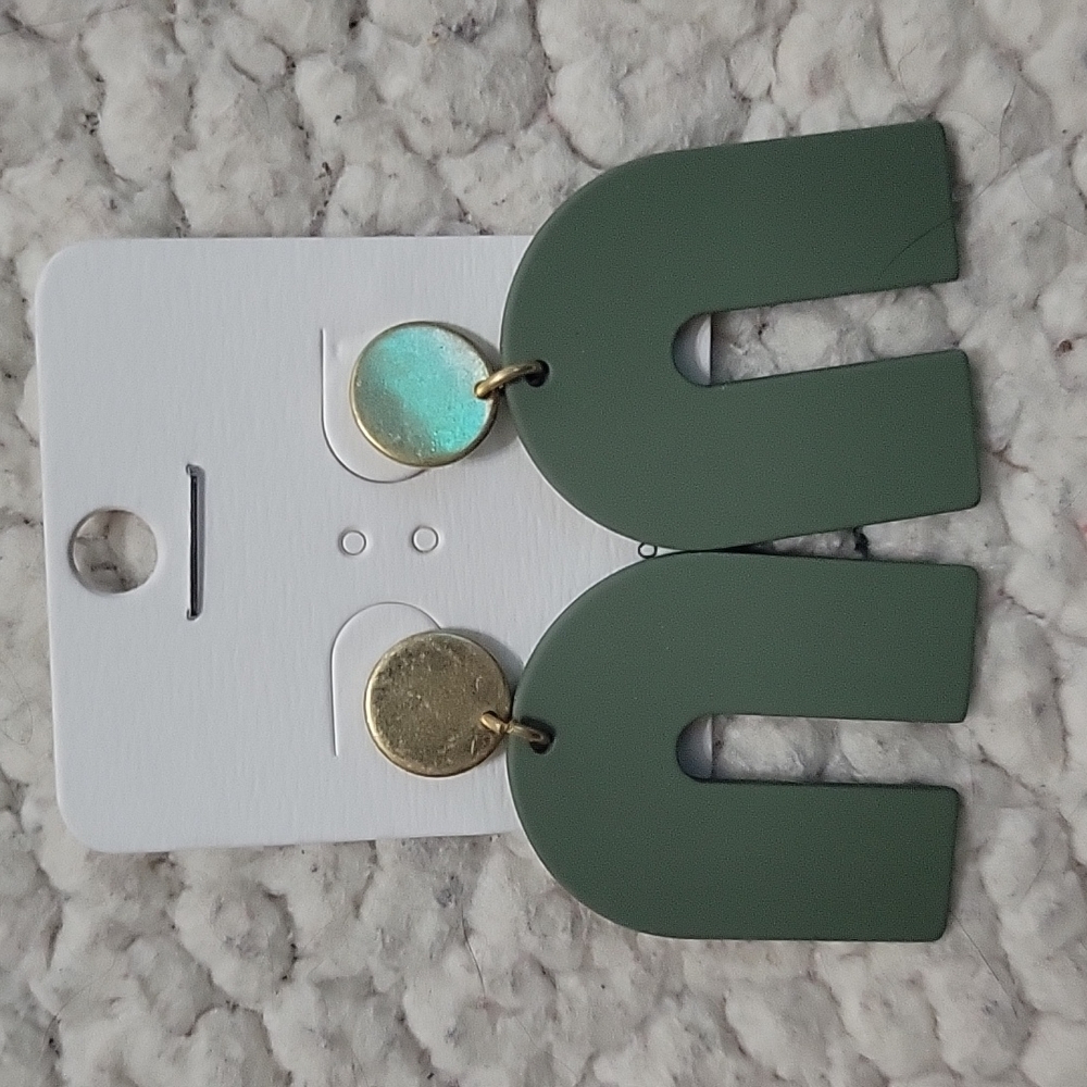Green & Gold Earrings